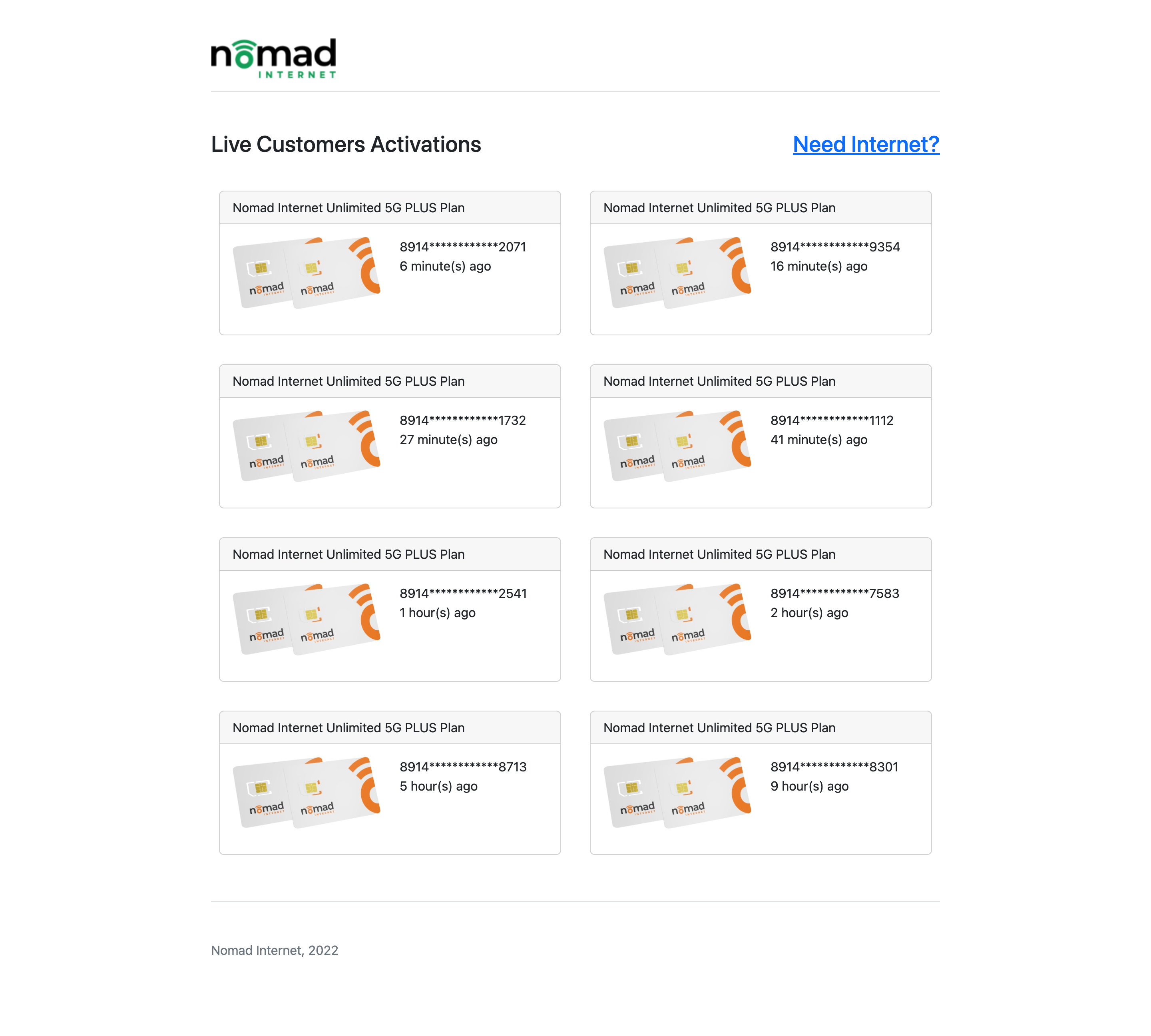 Nomad Internet Pioneers Transparency With Launch of Real-Time Activation Page