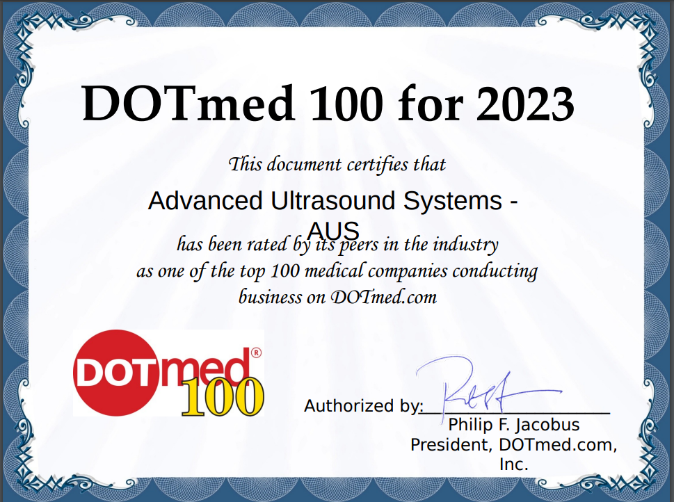 AUS Ranked Top 100 DOTMED Company 2023–Members Rate AUS with 5-Stars