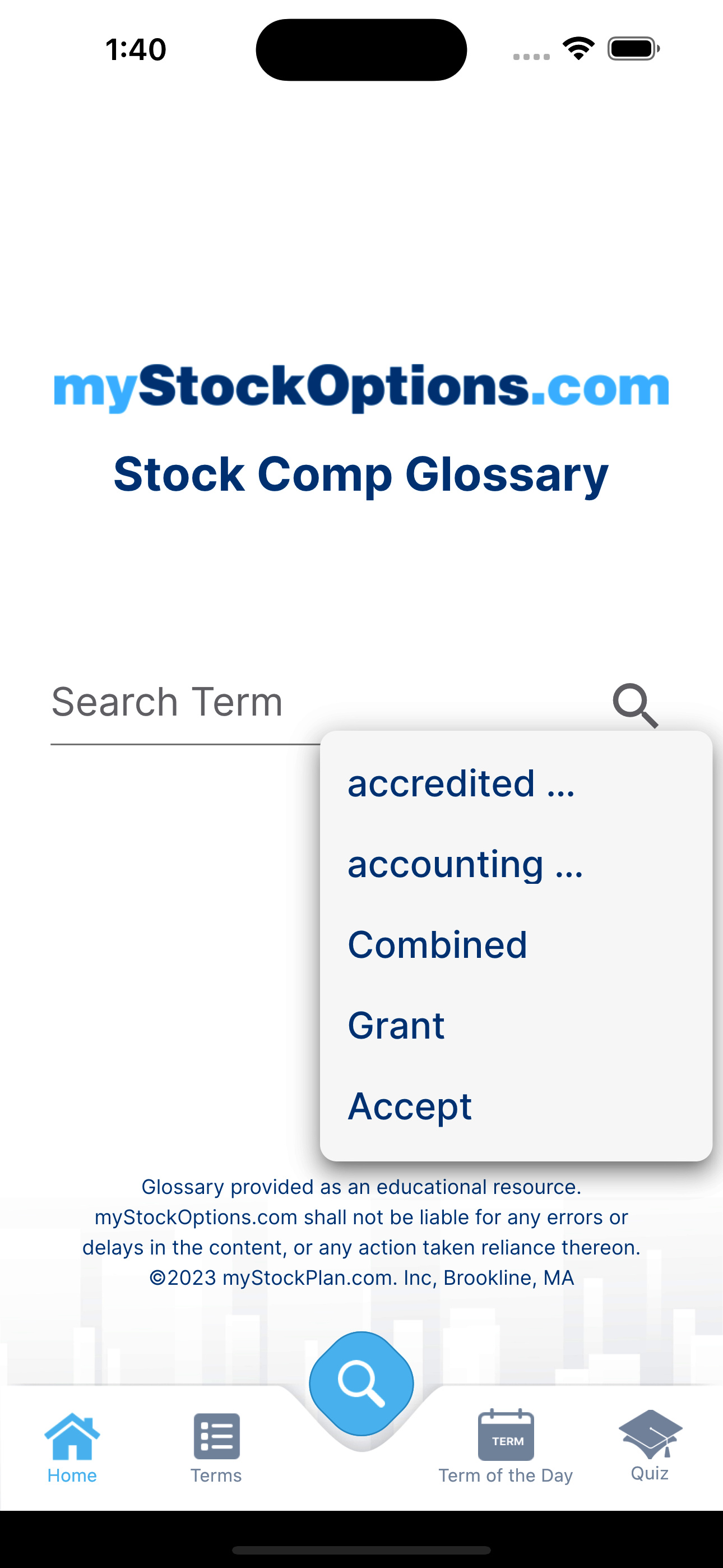 Stock Compensation Terminology Demystified By myStockOptions Glossary App