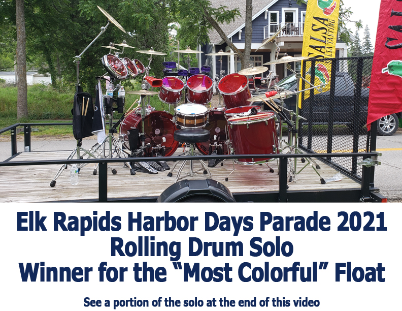 Traverse Bay Farms and its "Rolling Drum Solo" Float at the 2023 Harbor Days Parade