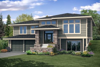 Associated Designs - The Alpenglow: A Captivating Modern Split-Level Home Design for the Discerning Homeowner
