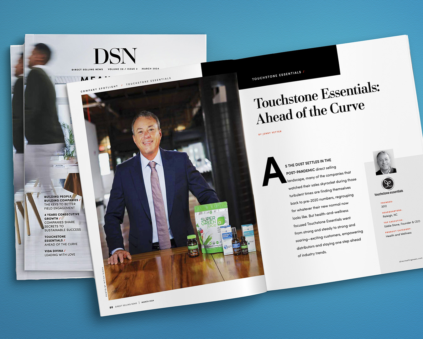 Touchstone Essentials Recognized as Innovative Leader in Health and Wellness by Direct Selling News