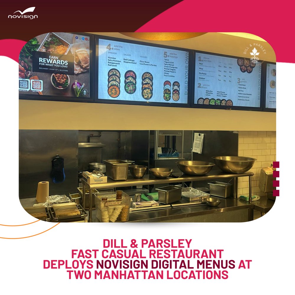 Dill & Parsley Fast Casual Restaurant Deploys NoviSign Digital Menus at Two Manhattan Locations