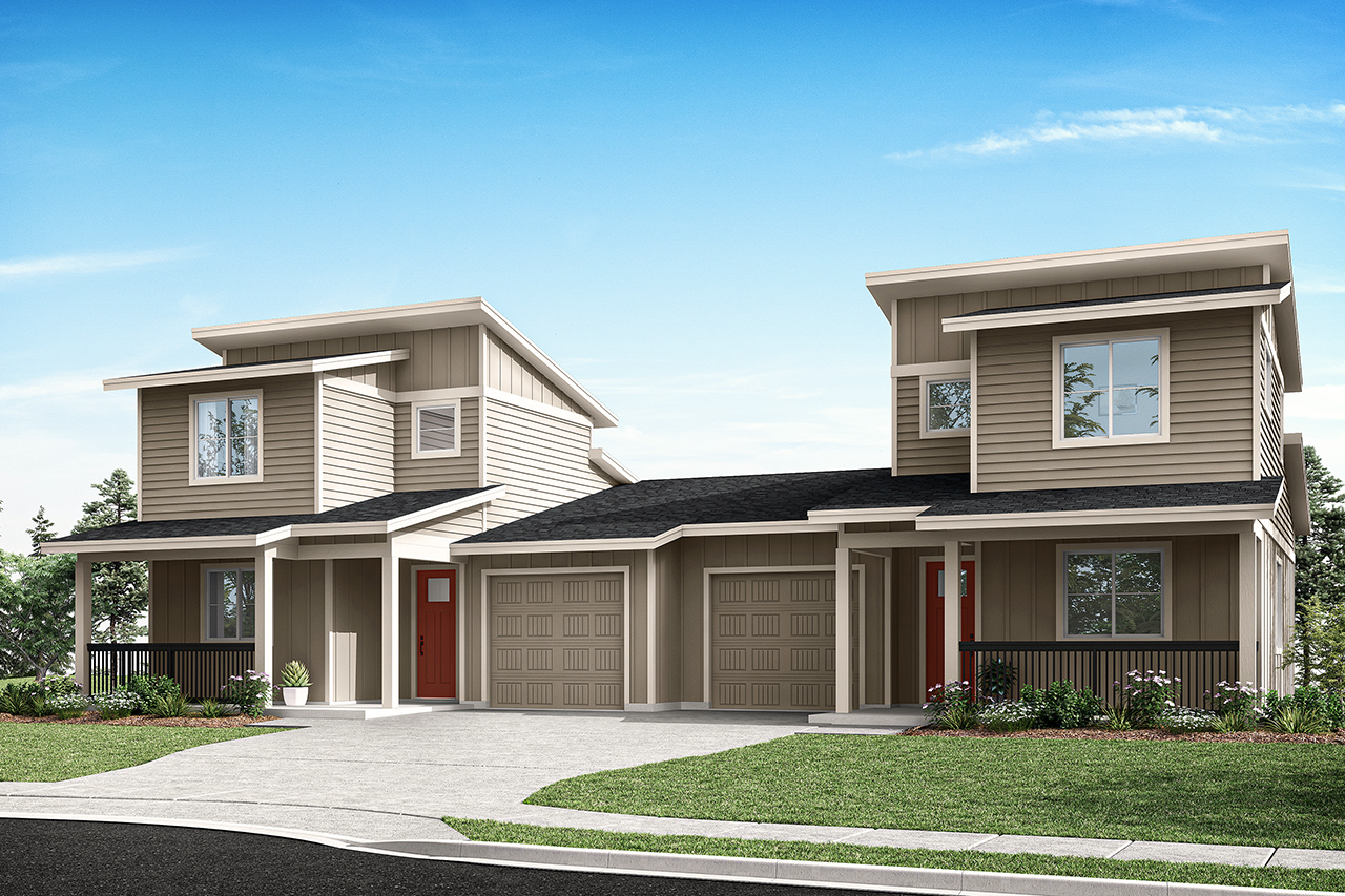 Associated Designs | The Whittier: Sophisticated Living in a Modern Sloped Lot Duplex