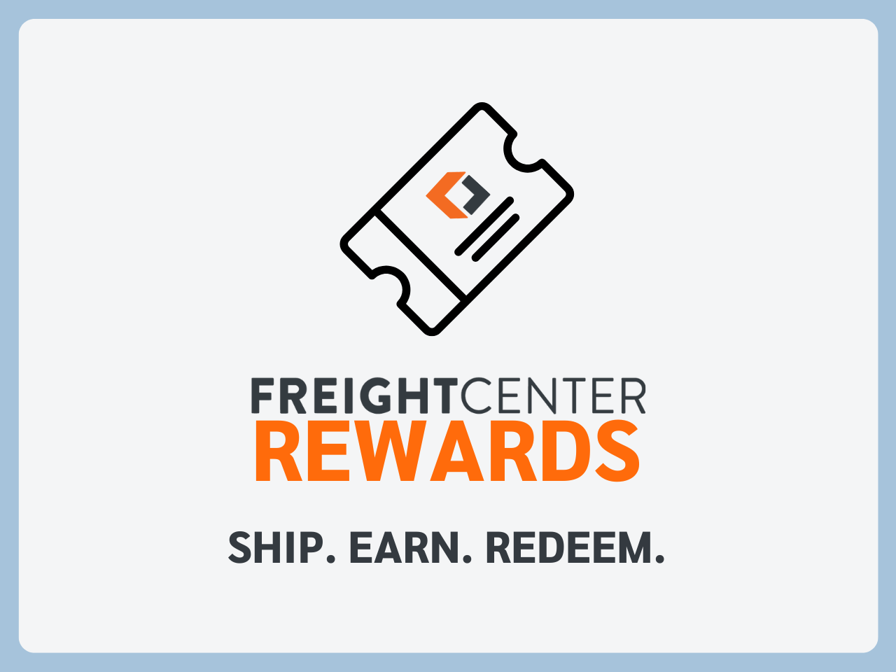 Continuing a 25-year tradition of leading the industry. FreightCenter announces the freight industry's first Rewards Program for commercial customers.