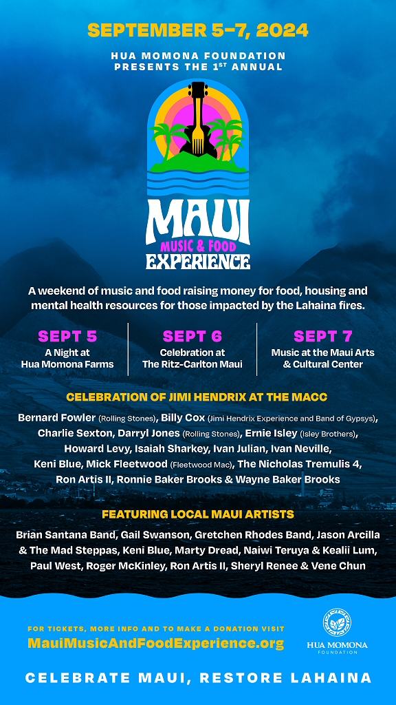 Maui Music & Food Experience Announces a Star-Studded Musical Lineup Featuring Special Guest Mick Fleetwood