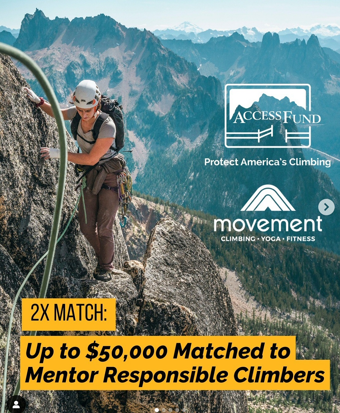 Movement Climbing, Yoga and Fitness’s Matching Gift Campaign Pushes Access Fund Over Its June 2024 Fundraising Goal