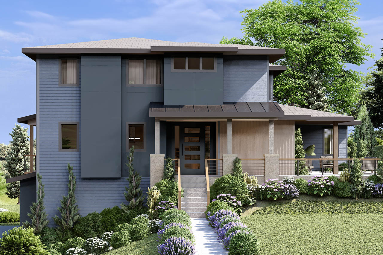 Associated Designs | Susitna: Sleek Contemporary House Plan for Sloped Lots