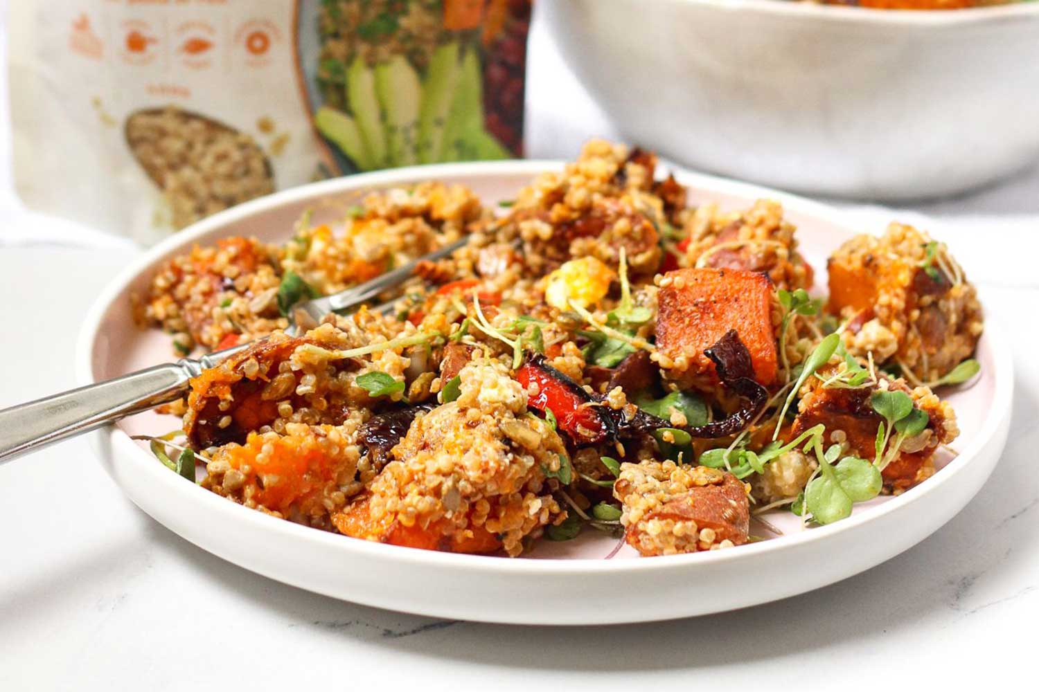Warm Salads Make the Perfect Fall Dish: Kiwi Quinoa’s Moroccan Warm Quinoa Roast Vegetable Salad Steals the Spotlight