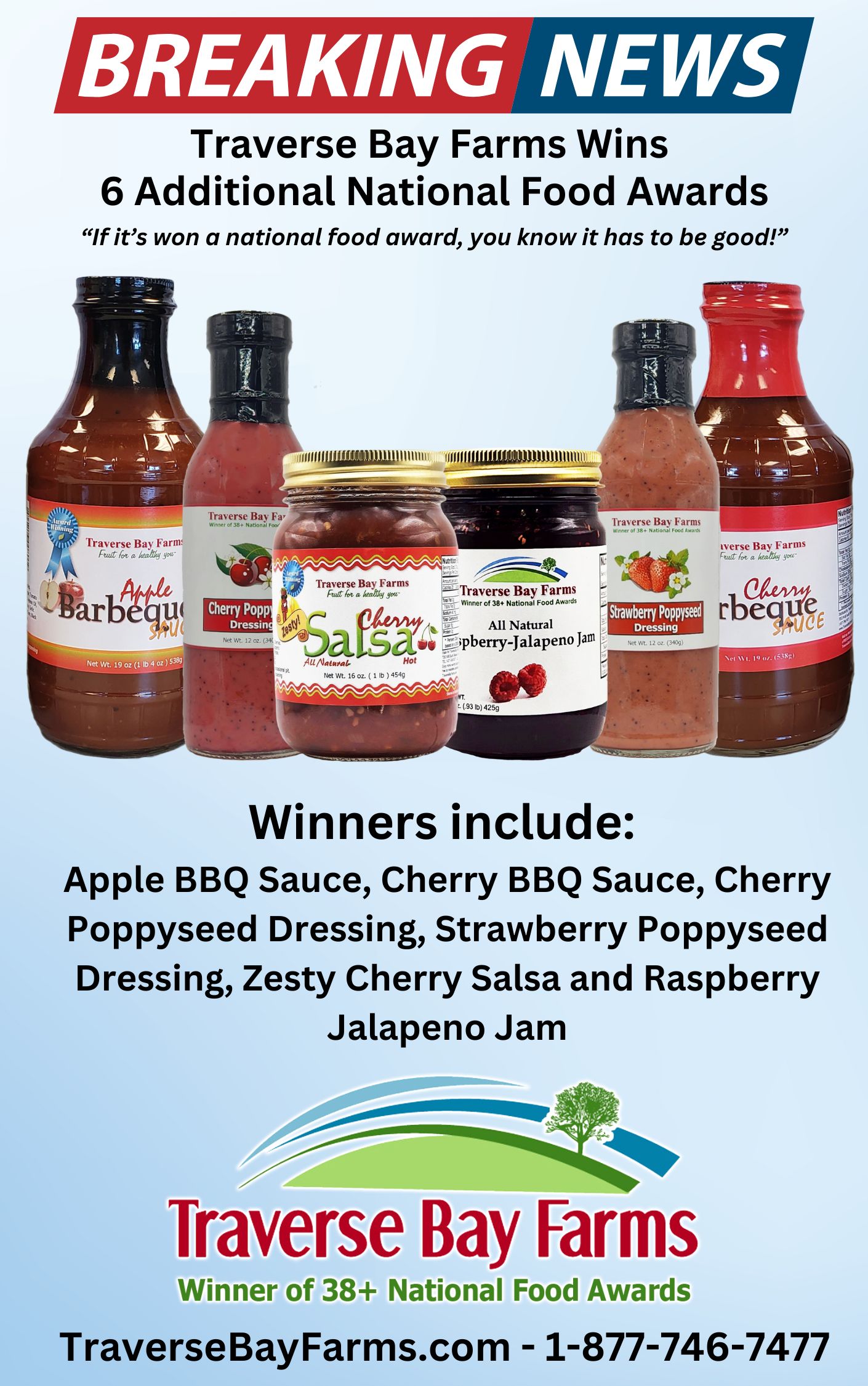 Traverse Bay Farms Wins 6 National Food Awards at Scovie 2025 Food Competition