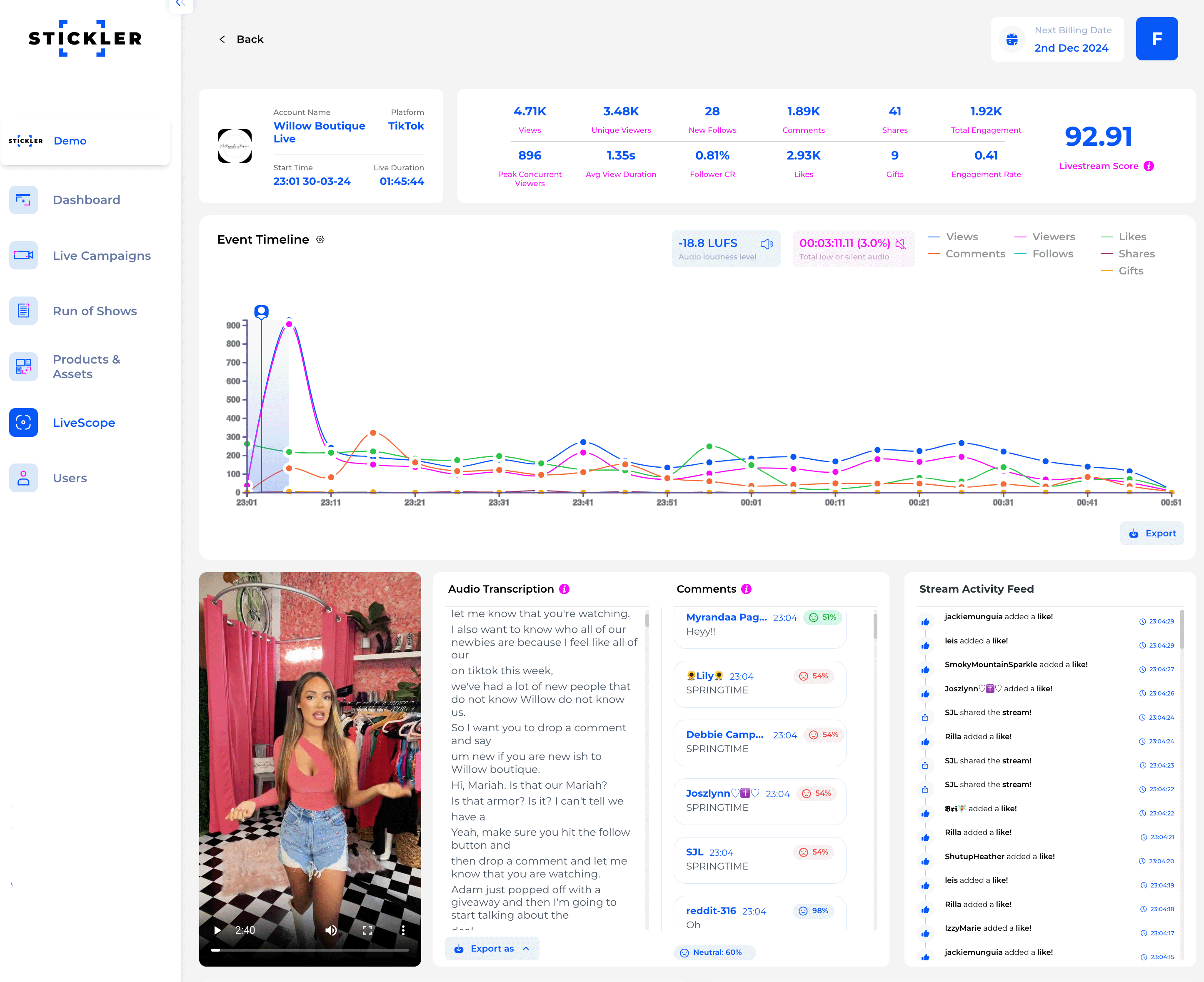 Stickler First With Live Commerce Analytics App in TikTok Shop App Store
