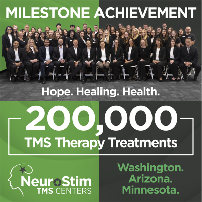 NeuroStim TMS Reaches Milestone of 200,000 TMS Therapy Treatments; Announces Expansion into Arizona