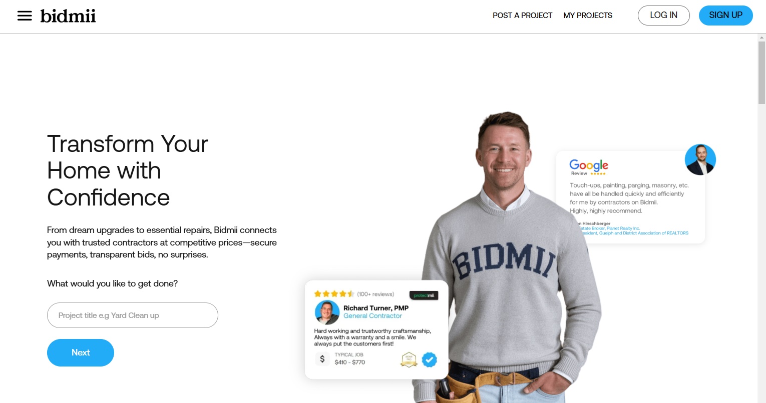 Bidmii Introduces AI-Powered Project Creation to Simplify Home Improvement
