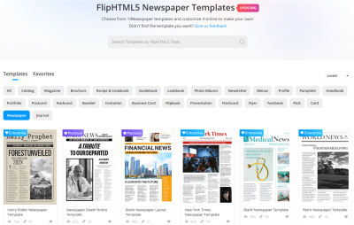 FlipHTML5 Empowers Users with Editable Newspaper Templates