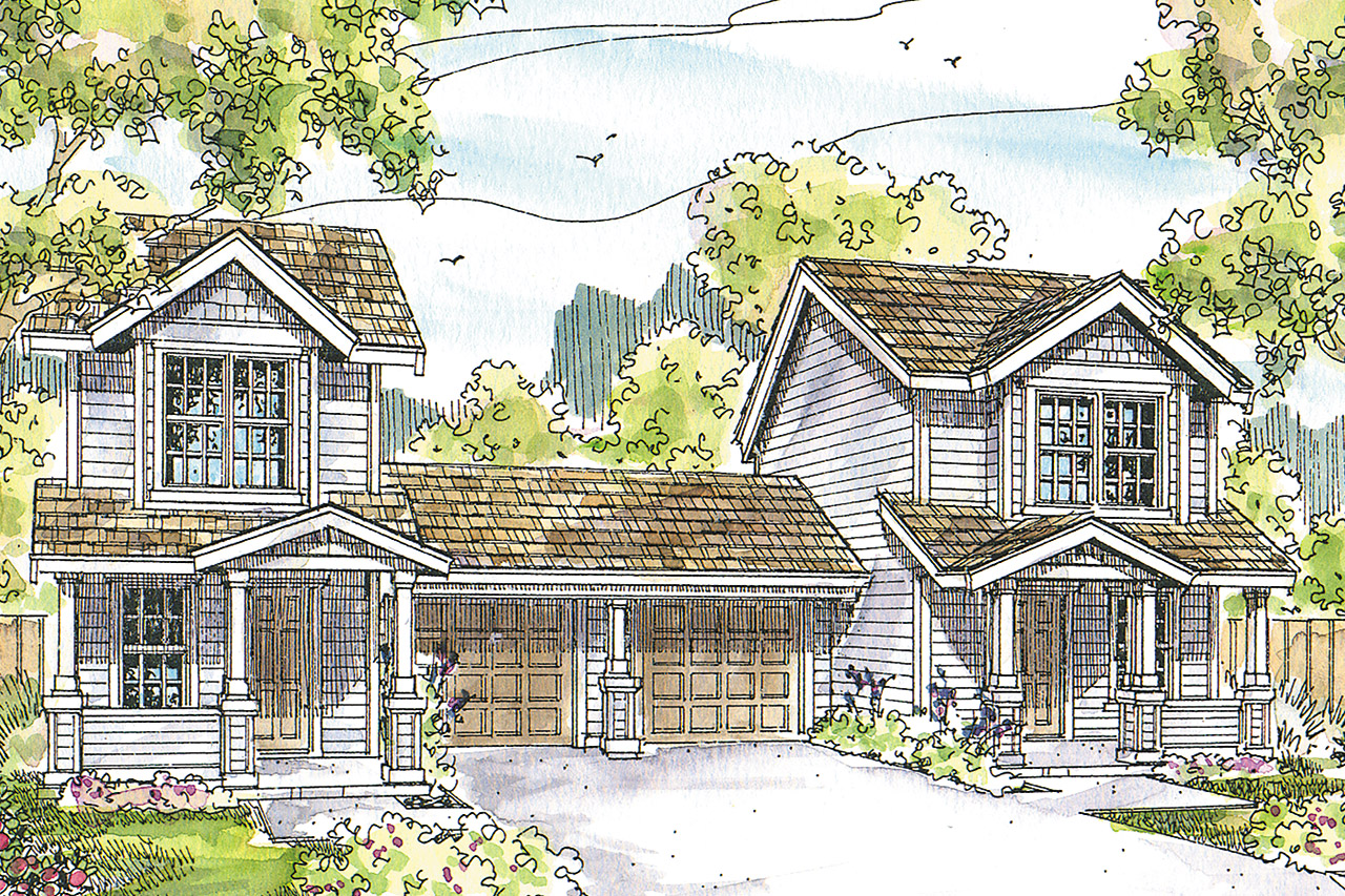 Associated Designs | Elegant Duplex with Classic Craftsman Curb Appeal
