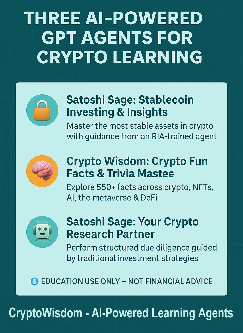 Crypto Wisdom Releases Three AI-Powered GPT Agents for Smarter, Safer Crypto Learning