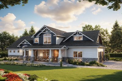 Associated Designs | Rustic Elegance Meets Modern Comfort in the Tillamook Craftsman Bungalow