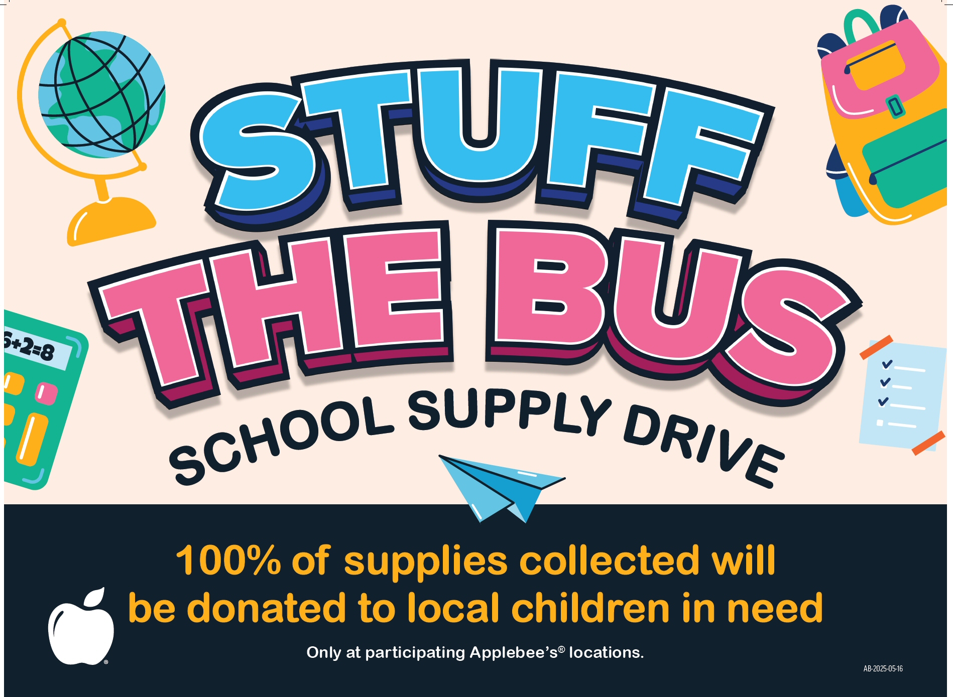 Select Doherty-Owned Applebee’s® Restaurants in New Jersey and Long Island Kick Off Annual “Stuff the Bus” School Supply Drive
