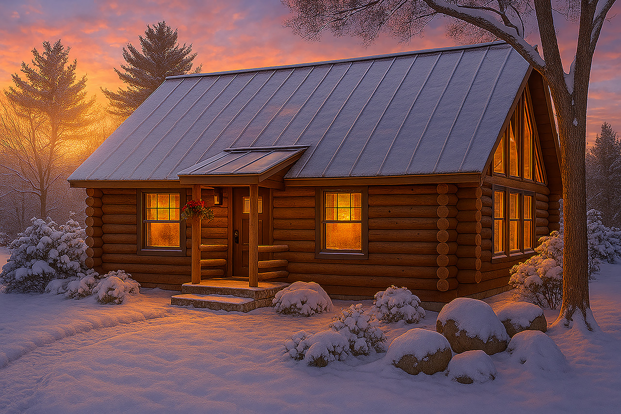 Associated Designs | Compact Clarkridge Cabin Blends Rustic Style and Modern Design