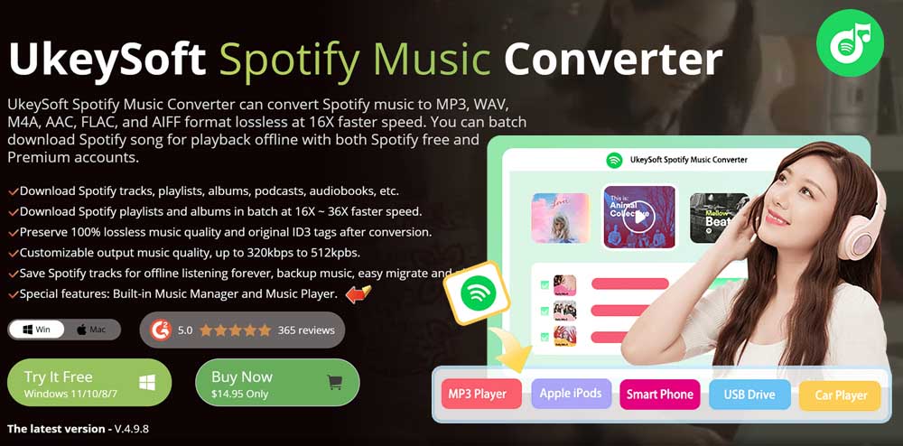 UkeySoft Recently Updated the Spotify Music Converter: Powerful Features to Help Download High-Quality Spotify Music to Listen Offline