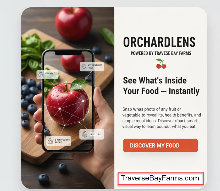 Traverse Bay Farms Offers the Every Day Meal App and OrchardLens for Nutrition and Recipe Pairings.
