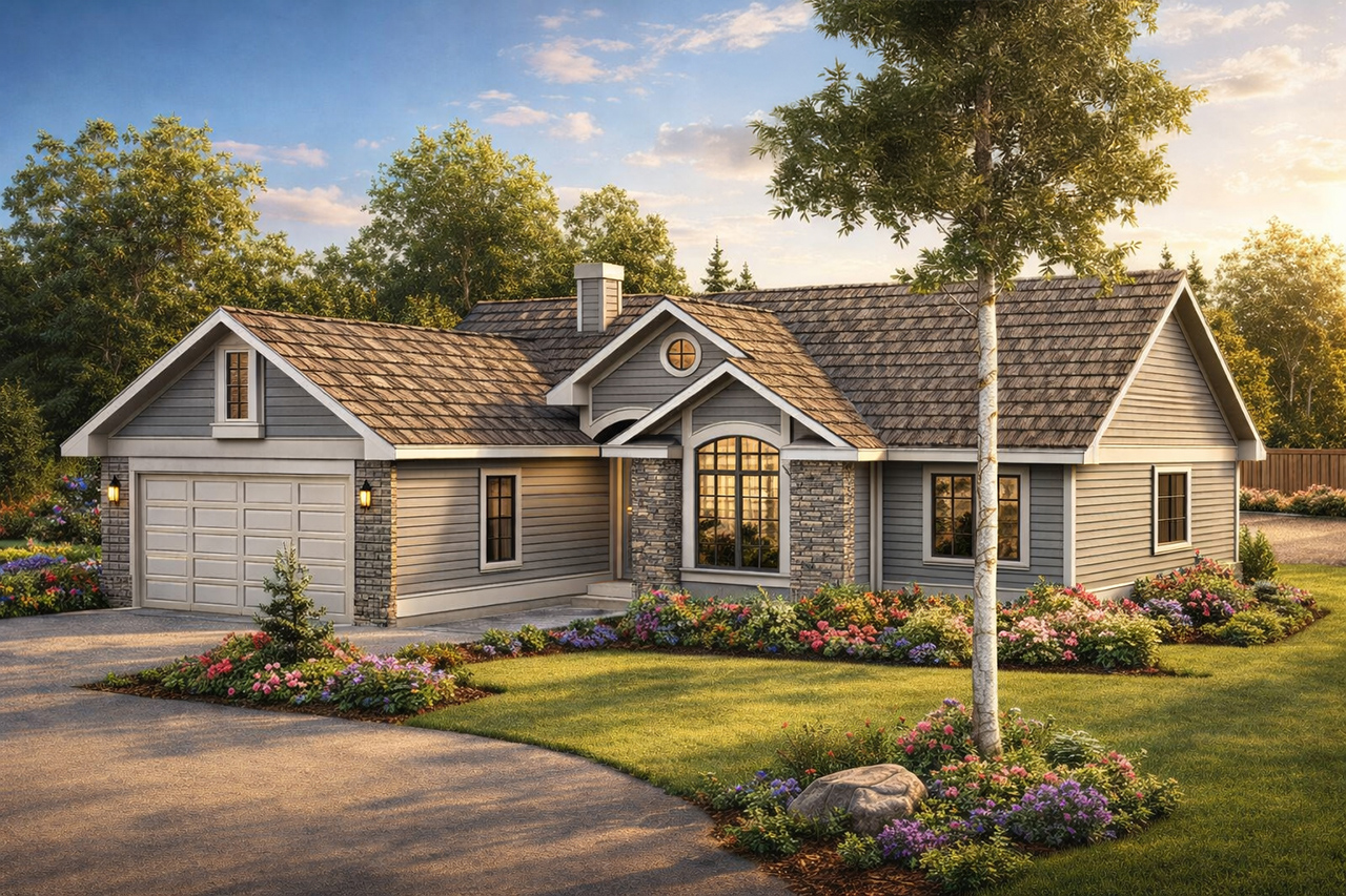 Associated Designs | Vaulted Ceilings and Functional Design Make Rexburg Ranch Home Plan a Top Choice