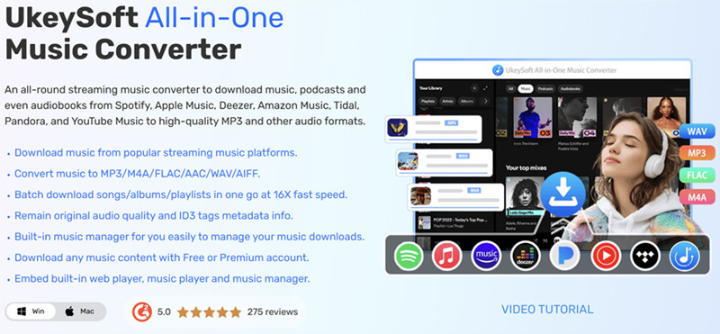 UkeySoft Newly Launched the All-in-One Music Converter: Powerful Features to Help Convert Streaming Music to MP3 Easily