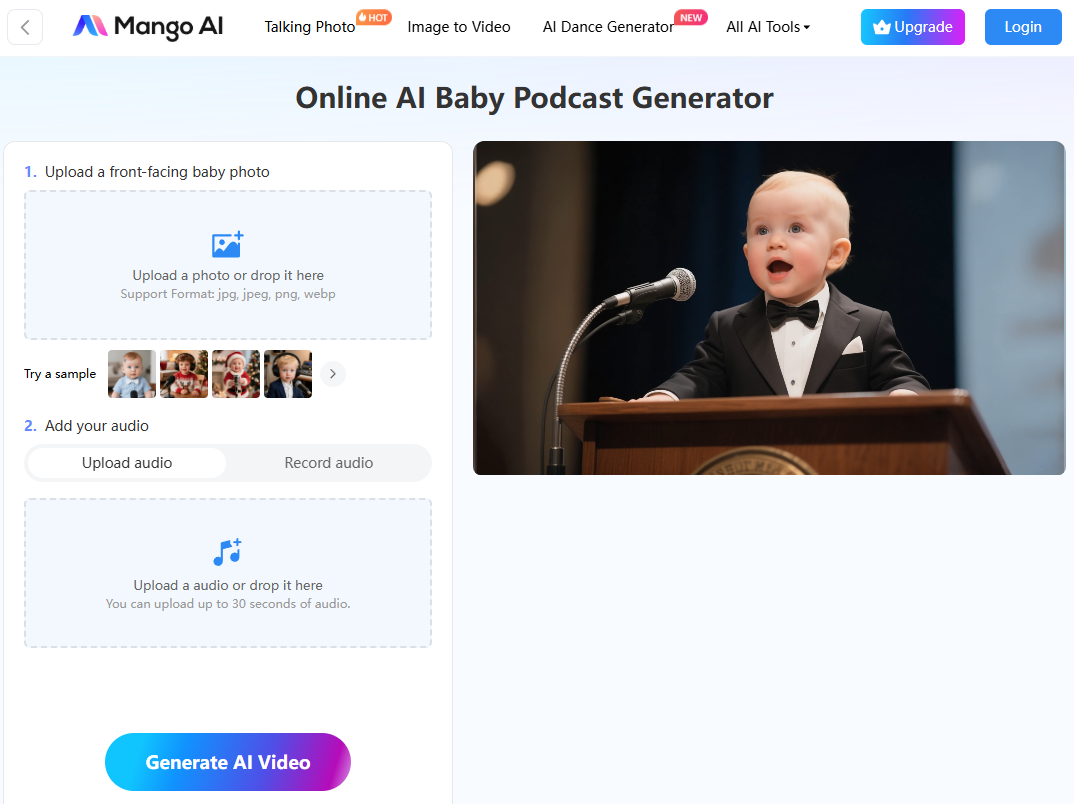 Mango AI Creates Adorable AI Baby Podcast Videos Within Minutes