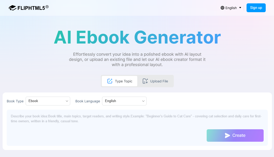FlipHTML5's AI Ebook Creator Empowers Instant Ebook Generation