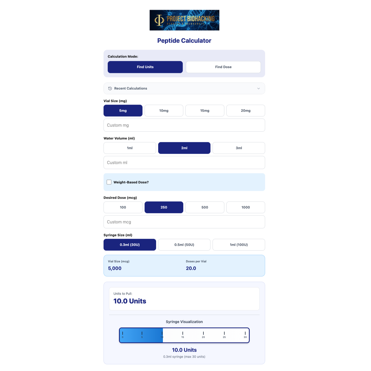Project Biohacking Launches Free Peptide Calculator for Dosing Scheduling and Cycle Supply Planning