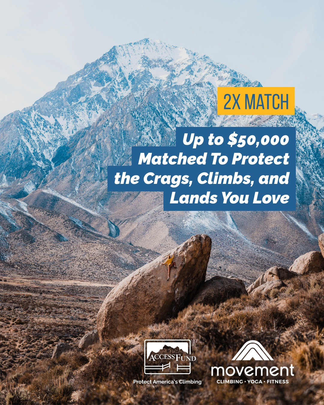 Movement Climbing, Yoga & Fitness Doubles Community Support for Access Fund, Delivering More Than $50,000 for Climbing Conservation